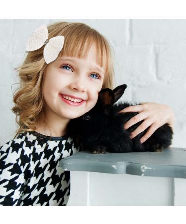 White 2PCS Pearls Hair Bow Clips - Cute Alligator Beads Hairgrip for Girls, Kids, Teens - Buy Online on SooperMarket.com