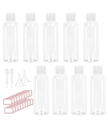 Chifoom 14 -pitch 100ml empty flight Set Set Cosmetic Flascher To fill Ride shower gel container 9 plastic bottles with 2 funnel 2 measuring pipette 1 label empty bottles for cosmetics cream shampoo campin