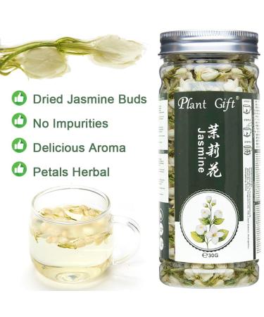 Organic Jasmine Tea - 100% Pure Dried Flowers | Loose Leaf Herbal Tea | 30g Jasmine Flower Mix & Essential Oil Extract - Buy Online on SooperMarket.com