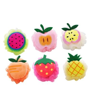 Mikinona 3pcs Loofah Pad Mesh Shower Ball Bath Scrubber for Loofah Bath Sponges Baby Shower Straws Cotton Finger Protectors Beach Hair Accessories Cartoon Bath Ball