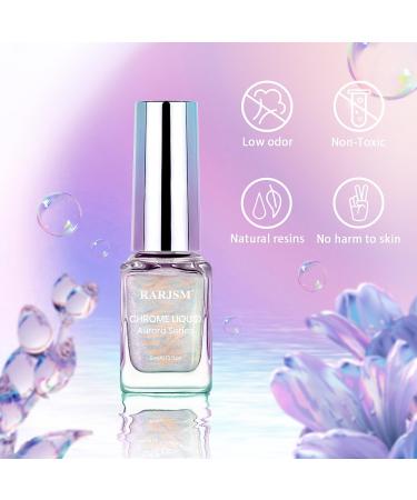 RARJSM Aurora Liquid Chrome Nail Powder - Red Green Chameleon Metallic Mirror Effect - 5ML - Iridescent Chrome for Gel Polish - Nail Art Accessories - Buy Online on SooperMarket.com