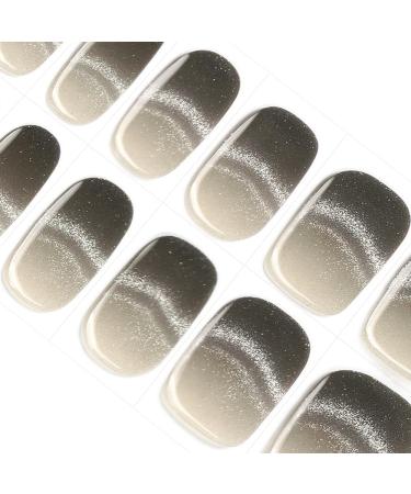 DANNI & TONI 28 Stickers Semi Cured Nail Wraps Soft Self-Adhesive Gel Nail Stickers Salon-Quality Gel Nail Polish Strips Manicure Stickers Set(Midnight Mirage) Gradient French Tip Cat's Eye - Buy Online on SooperMarket.com