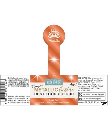 Squires Kitchen Metallic Lustre Dust Copper - 4g | High-Quality Designer Finish - Buy Online on SooperMarket.com