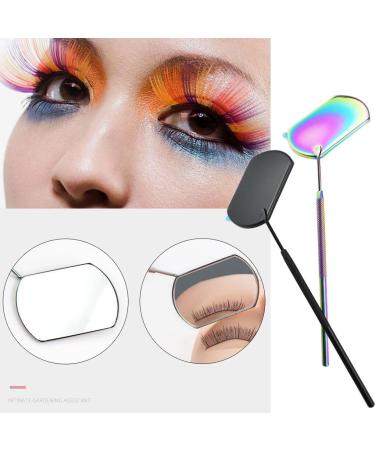 Dajidafu Eyelash Mirror Magnifying Beauty Tool Extension Tools Accessory for Check False Eyelashes Stainless Steel Durable Black - Buy Online on SooperMarket.com
