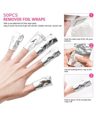 Professional Gel Nail Polish Remover Kit - Acetone Pump Dispenser, Nail Clips, Foil Wraps, Pusher & Brush - Acrylic/UV Gel/Soak-Off Polish Removal - Pink - Buy Online on SooperMarket.com