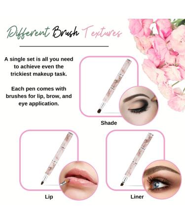 LilyLeaf 3-in-1 Makeup Brushes Kit for Eyeshadow, Brows, and Lips - Portable and Stackable Magnetic Brushes - Travel-Friendly Beauty Set - Buy Online on SooperMarket.com
