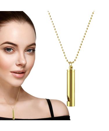 HiXip Stress Relief Necklace | Stainless Steel Anti Vaping Necklace | Calm Stress Spiritual Meditation Necklace for Habitual Breath Practice Breathwork Stress Relief Gold