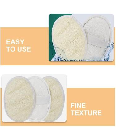 NOLITOY 3pcs Natural Loofah Sponge Set - Exfoliating Bath & Shower Body Brush for Spa Skincare & Makeup Removal - Buy Online on SooperMarket.com