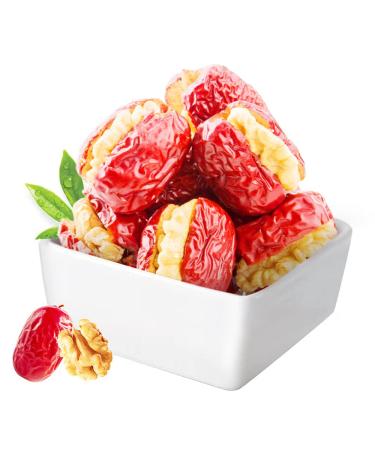Grey jujube with walnuts 17.6 oz/500 g stuffed dates clip walnut independent small packaging casual snacks jujube dates and walnuts Fruit snacks seedless walnuts and dates red dates and dried fruits