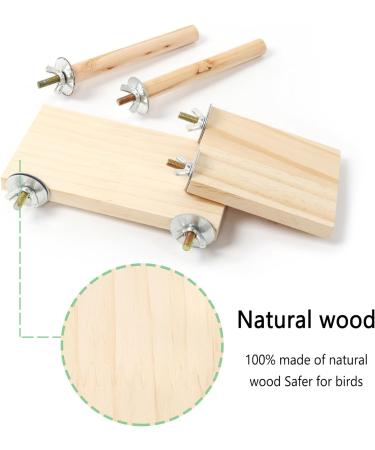QUOZUO Bird Perches Stand Platform Natural Wood Parrot Toy Perch Stand Budgie Cage Accessories for parakeets Cockatiel Parrot - Buy Online on SooperMarket.com