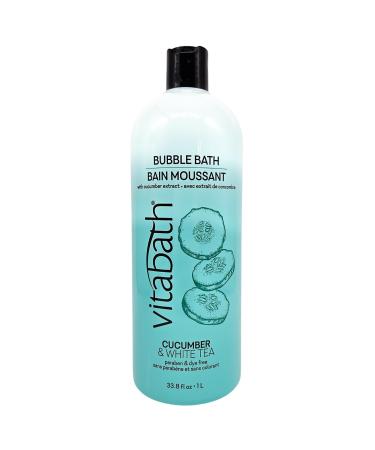 Vitabath Cucumber & White Tea Bubble Bath Rich Foaming Bubbly Soak & Relaxing Aromatherapy Moisturizing & Nourishing Indulgent Suds for Women & Men All Skin Types - 33.8 fl oz