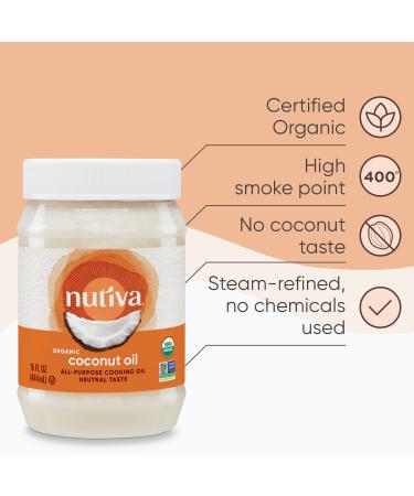 Nutiva Organic Refined Coconut Oil 15 fl oz - Pure, Versatile & Healthy Cooking Oil - Buy Online on SooperMarket.com