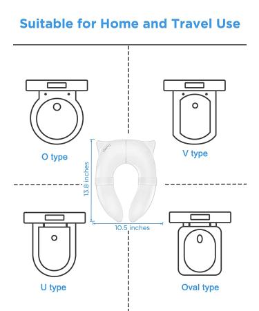 HEETA Portable Folding Potty Training Seat for Kids - Non-Slip, Travel-Friendly, Easy to Clean - Comfortable No-Gap Design (White) - Buy Online on SooperMarket.com