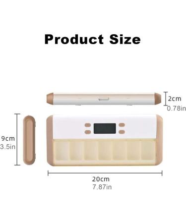 Elderly Pill Box 7 Compartment Intelligent Sealed Alarm Pill Box Portable Electronic Pill Timer-Reminder-Dispenser with Digital Screen Pill Box for Vitamins Brown - Buy Online on SooperMarket.com