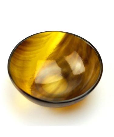 Handcrafted Yellow Jauarta Ox Horn Small Bowl | Round Gua Sha Scraper | Fine Workmanship & Smooth Surface - Perfect for Skincare - Buy Online on SooperMarket.com