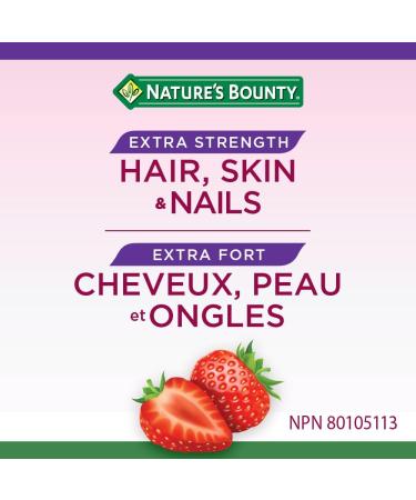 Nature's Bounty Extra Strength Hair Skin & Nails 80 Gummies Strawberry cream flavour HSN Extra Strength - Buy Online on SooperMarket.com
