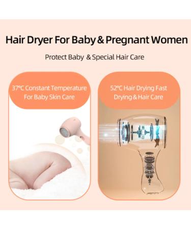 Kids Hair Dryer for Infant Low Heat Gentle Air Small Hair Blow Dryer for Baby Skin with 3 Speed Settings Negative Ionic Constant Temperature Mini Hair Dryer for Daily Use (US US Plug 110V - Buy Online on SooperMarket.com