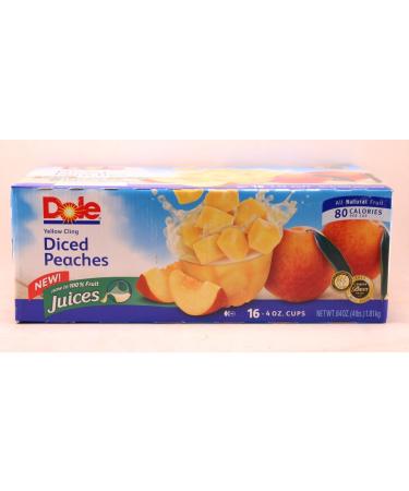 Dole Yellow Cling Diced Peaches (16 - 4 oz cups) now in 100% fruit juices