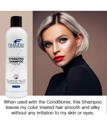 FRAGFRE Hydrating Sensitive Skin Shampoo 12 oz - Sulfate, Paraben, and Fragrance Free - Color Safe, Hypoallergenic Mild Cleanser - Gluten Free, Vegan, Cruelty Free - Natural Cucumber - 12 Fl Oz - Buy Online on SooperMarket.com