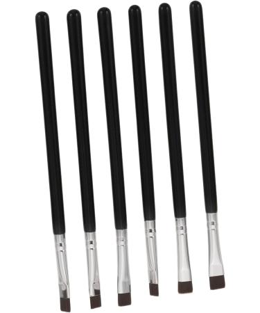 Baluue 12 Pcs Flat Eyebrow Brush Eyebrow Eyeliner Brush Eyeliner Makeup Brush Eye Brush Wooden Handle Black - Buy Online on SooperMarket.com
