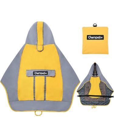 Ownpets Foldable Dog Raincoat | Adjustable Waterproof Pet Jacket with Reflective Straps | Lightweight & Storage Pocket | for Small Dogs & Puppies - Buy Online on SooperMarket.com
