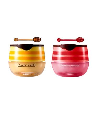 Honey Pot Propolis Lip Balm - Hydrating and Moisturizing Lip Mask Long-Lasting Effect Fades Lip Lines Anti-wrinkle Lip Care Hydrate Nourish Lips Care Overnight Repair Lip Cream for Men Women