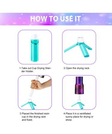 Blue Cup Drying Stander Holder for DIY Glitter Epoxy Tumblers - Cup Turner Rack Spinner Machine Kit - Buy Online on SooperMarket.com