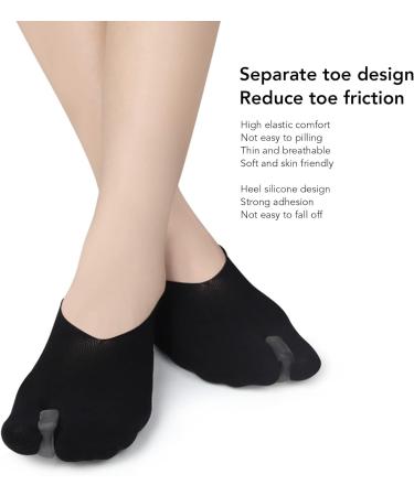 Portable Bunion Relief Toe Separator Socks for Women - Soft, Elastic & Breathable - Valgus Corrector - Ideal for Work - Black - Buy Online on SooperMarket.com