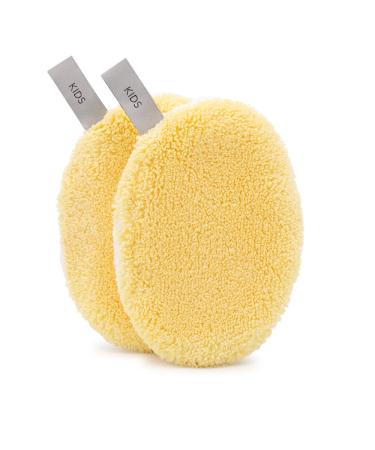 Waschies Kids Washing Pads - Reusable Super Soft Skin-Friendly Baby Cleaners - Made in Germany Pastel Yellow - 2 Pack - Buy Online on SooperMarket.com