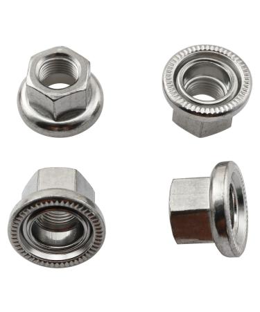 ZYAMY 4pcs M10 Nuts Track Nuts Bicycle Bike Wheel Hub Axle Nuts Bicycle Accessories Cycling Parts for Dead Flying Front Rear Hubs with Antiskid Pattern