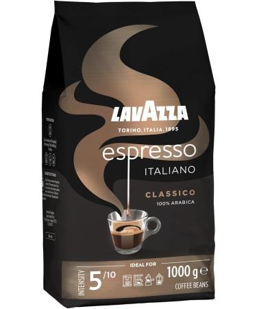 Lavazza Caff Crema Classico Coffee Beans Arabica and Robusta Cocoa and Wood Notes Intensity 7/10 Medium Roasting 1 Kg & Espresso Italiano Arabica Medium Roast Coffee Beans 1kg - Buy Online on SooperMarket.com