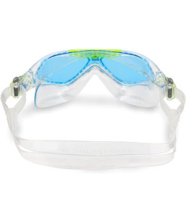 Aquasphere Vista JR Swimming Goggles for Kids | UV Protection Leak-Free Silicone Seal | Perfect for Boys & Girls Ages 6+ - Transparent & Light Green-Blue Lens - Buy Online on SooperMarket.com
