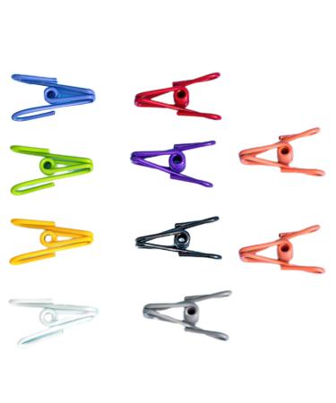 Small clamps made of wire tissue 10 pieces stainless steel for clothing elastic robust slip -resistant windproof ideal for socks underpants scarves food packaging random color