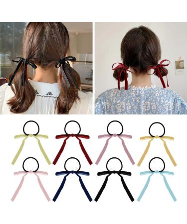 Limtula 2pieces Colorful Ribbon Bowknot Hair Scrunchies Elastic Hair Ropes Ponytail Holder Festival Woman Hair Supplies Black - Buy Online on SooperMarket.com