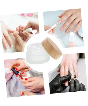 Mikinona Pen Wash Cup Nail Remover Bottle Crystal Nail Art Dappen Bowl Nail Art Dappen Cup Makeup Container Glass Containers Glass Craft Nail Art Cleaning Cup Tool Wood Frosted - Buy Online on SooperMarket.com