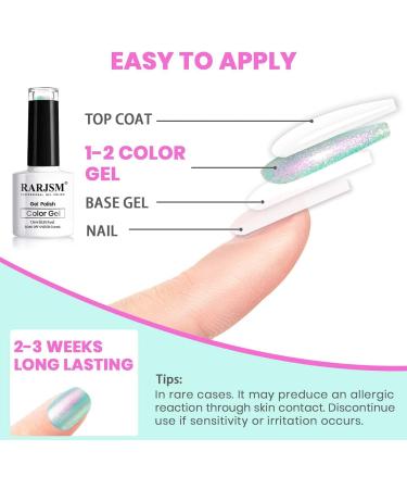 Mermaid Effect Pearl Glitter Gel Polish - Reflective Sparkle Shiny Clear Pastel Nail Gel - 7.5ml - UV/LED Lamp Cure - Nail Art Manicure - Buy Online on SooperMarket.com