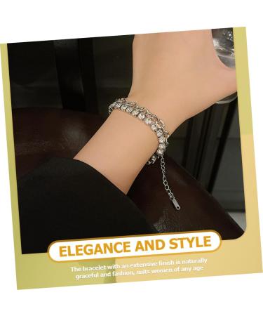 PACKOVE 4pcs Rhinestone Bracelet Charm Bracelets for Girls Bracelet for Charms Girls Bracelet Link Charm Bracelet Delicate Bracelet Personalized Bracelet Alloy Wrist Miss Jewelry - Buy Online on SooperMarket.com