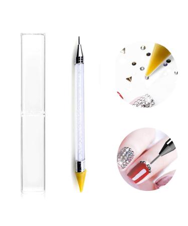 OFKPO Wax Rhinestone Picker Dual-Ended Rhinestone Picker Dotting Pen with Box Wax Tip Pencil for Nail Rhinestones Beads Gems Crystal Jewel