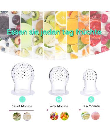 Silicone Baby Fruit Feeder & Pacifier | 3-Pack Fresh Fruit Feeders | Infant Bite Ring - Green - Buy Online on SooperMarket.com
