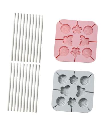 Zerodeko 1 Set Lollipop Mold Practical Baking Mold Chocolate Making Creative Candy Mold Cookie Baking Mold Candy Molds Silicone Molds Chocolate Mold Silica Gel Child Tool Square