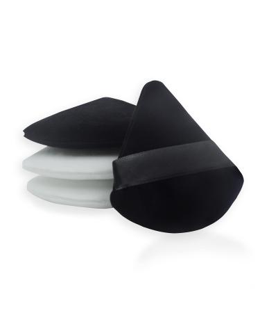 AWAVM 4 Pcs Triangle Powder Puff Powder Puff Makeup Puff Soft Powder Sponge Triangle Sponges with Strap for Loose Powder Reusable Cosmetic Foundation Wet Dry Makeup black and white