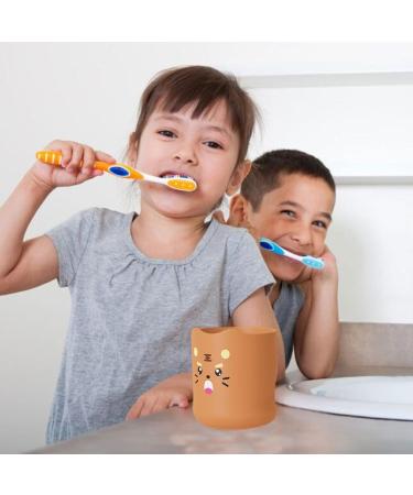 gooch Kids Toothbrush Cup with Handle 300ml Cartoon Water Cup Mouth Rinse Cup - Adorable Bathroom Cup Smooth Kids Cup for Boys Girls Toothbrush Little Tiger - Buy Online on SooperMarket.com