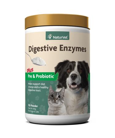 NaturVet Digestive Enzymes Plus Probiotic For Dogs & Cats  Powder 4 oz (114 g)