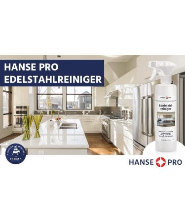 Hanse Pro Stainless Steel Cleaner - Ready to Use Fragrance-Free & Dye-Free Strip-Free Cleaning for Kitchen & Grill (4 x 500 ml) - Buy Online on SooperMarket.com