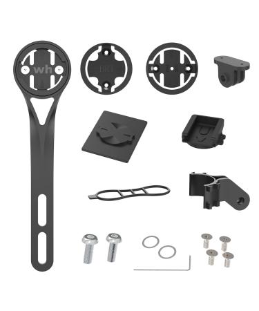 Bike Computer Mount - Out Front Cycling Computer Mount for Road Bikes Integrated Handlebar, Garmin Bike Mount Compatible with GPS Bike Computer,Wahoo,Bryton,Cateye,GoPro Full Range and Flashlight A Black