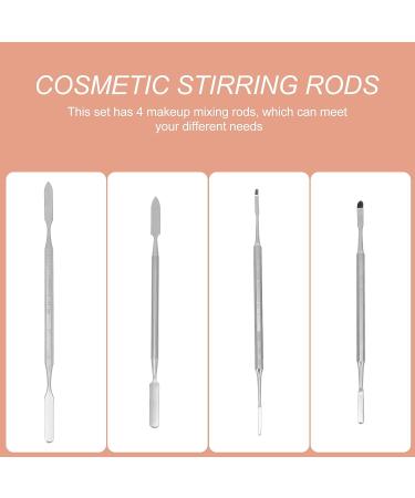 EXCEART 4Pcs Stainless Steel Makeup Spatula Tool Set for Cosmetics Mixing - Buy Online on SooperMarket.com