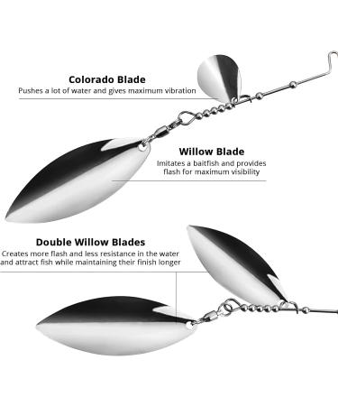 MadBite Spinnerbait Fishing Lures 4pc Multi-Color Kits with Stinger Hooks in Storage Box - 3/8oz Double Willow & Colorado/Willow Blades - Buy Online on SooperMarket.com