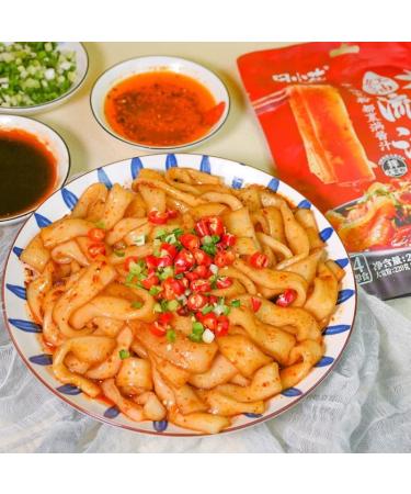 Sichuan Hotpot Wide Noodles Chinese DaKuanFen Hot and Spicy Noodle Instant Powder Hotpot Soup Japchae&Korean Dish Sweet Potato Starch Glass Noodles (Red Oil Flavor 3bag) Red Oil Flavor 3bag - Buy Online on SooperMarket.com