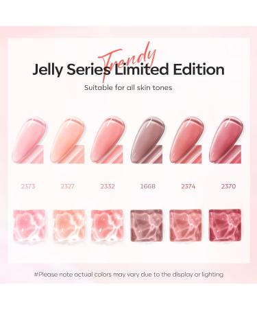 Modelones Jelly Gel Nail Polish 6 Colors Nude Gel Polish Milky White Pink Red Gel Neutral Nail Art Design Translucent Gel Nail Kits Soak Off LED Nail Gel Manicure DIY Salon Jelly Pink Red - Buy Online on SooperMarket.com