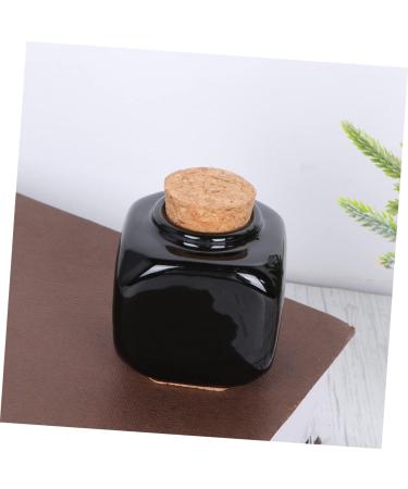 Mikinona Powder Bottle Jar Clear Ceramic Bottle Nail Art Ceramic Cup Liquid Powder Container Manicure Dishes Pill Container Bottle Ceramic Mug Practical Empty Bottle Wooden Bamboo - Buy Online on SooperMarket.com